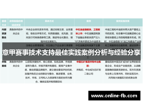 意甲赛事技术支持最佳实践案例分析与经验分享