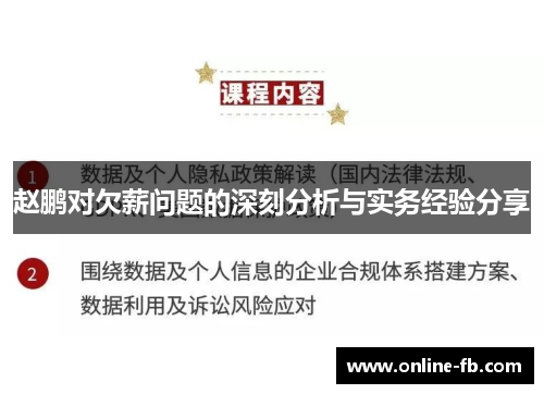 赵鹏对欠薪问题的深刻分析与实务经验分享